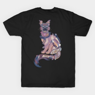 CAT STYLIZED ART PURPLE T-Shirt